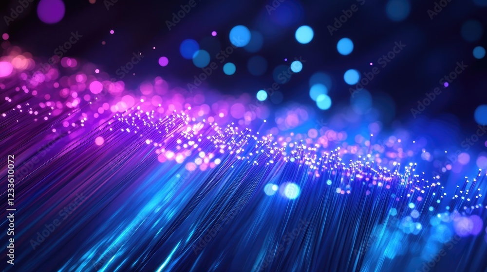 Aufkleber abstract neon glow: vibrant streaks of blue and pink neon light create a dynamic and energetic abstr