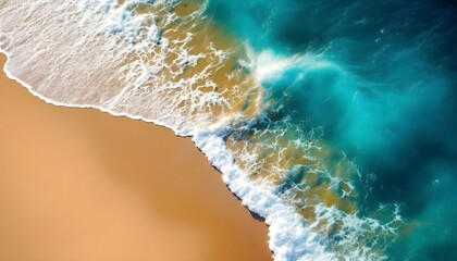 A spectacular coastal escape where the deep blue ocean transitions into a crystal-clear turquoise near the shore in a perfect seascape