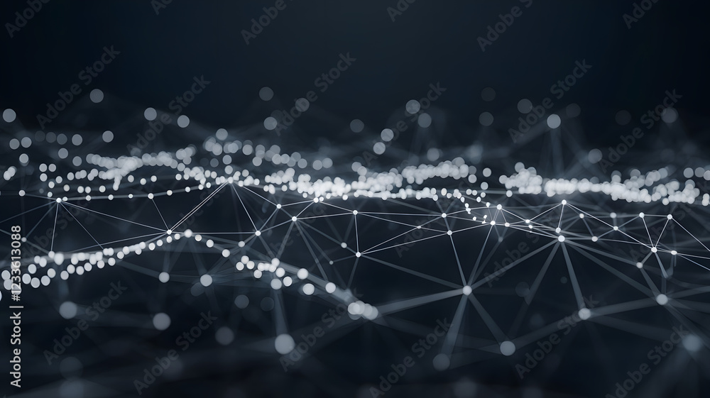 Poster abstract digital network: a captivating abstract digital background with a delicate mesh of glowing 