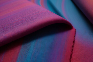 Abstract close-up of flowing colorful fabric