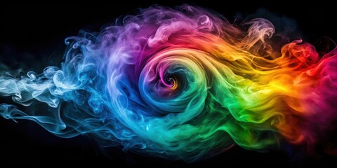 Obraz premium Swirling Vortex of Colorful Smoke, atmospheric, smoke particles, atmospheric, smoke particles, psychedelic