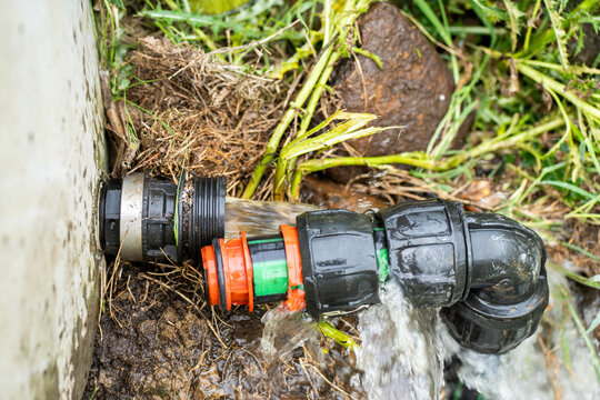 poly pipe water irrigation repair on a farm in australia for a water trough