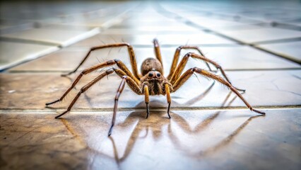 house spider on smooth tile floor, web, floor,  web, floor, insect, tile, kitchen