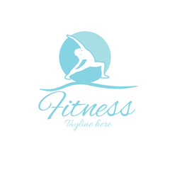 Colorful Yoga and Fitness logo for Female vector illustration with dummy text on white background.