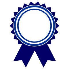 Elegant Blue Ribbon Certificate Emblem—Award, Recognition, and Achievement Icon.