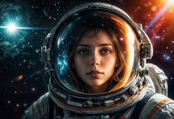 Astronaut in galaxy 