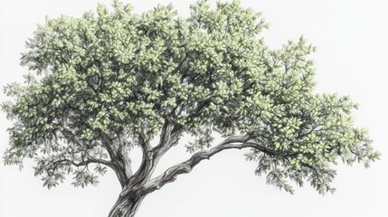 Olive tree illustration, Mediterranean landscape, nature background, botanical art, website design