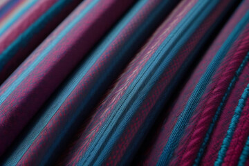 Abstract close-up of flowing colorful fabric