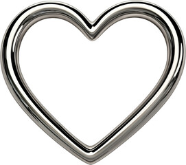 shiny heart shaped metal frame, symbolizing love and affection