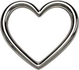 shiny heart shaped metal frame, symbolizing love and affection