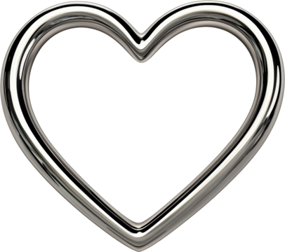 shiny heart shaped metal frame, symbolizing love and affection