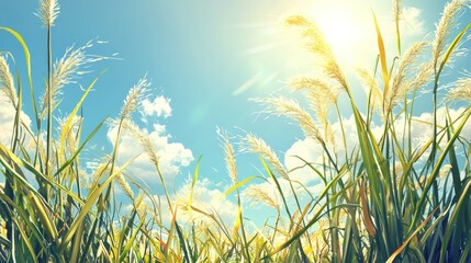 Summer Meadow Under the Sun's Golden Rays