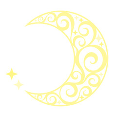 渦巻き模様がきれいな三日月のベクターイラスト © inoueibuki