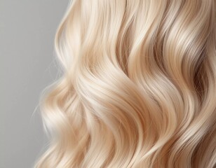 Naklejka premium Stunning Blonde Hair Texture: A Close-Up View of Luxurious Wavy Strands