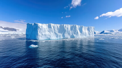colossal iceberg floating in ocean, majestic and serene