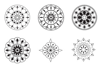 various mandala collections ,Ornamental mandala patterns with unique design