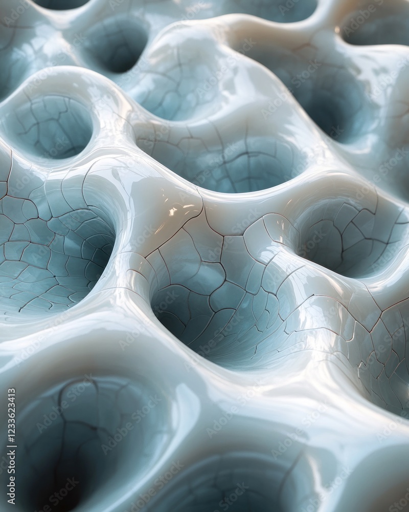 Aufkleber abstract textured surface with craters and cracks.