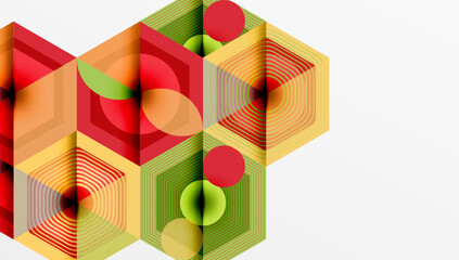 Creative hexagons geometric shapes design