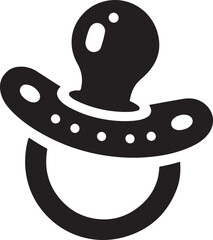 Simple Baby Pacifier Vector Icon: Clean Silhouette Design