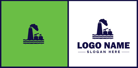 Manufacturing Company icon Industrial company Manufacturing firm Production company flat logo sign symbol editable vector