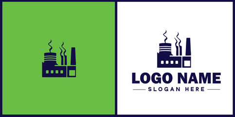 Naklejka premium Manufacturing Company icon Industrial company Manufacturing firm Production company flat logo sign symbol editable vector