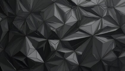 Striking Tileable Low Poly Geometric Polygon Background Texture in Dark Charcoal Grey with Spa Elements, Ideal for Digital Art, Home Decor, and Design Inspiration.