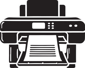 Vector Icon of Large Printer Plotter - Clean Silhouette Design