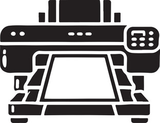 Vector Icon of Large Printer Plotter - Clean Silhouette Design