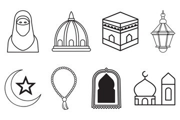 Islam , Islamic , Ramadan , Arabian , Religions Line Icons