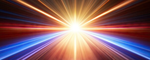Obraz premium Bright light speed, cosmic rays, energy burst, future technology, abstract background