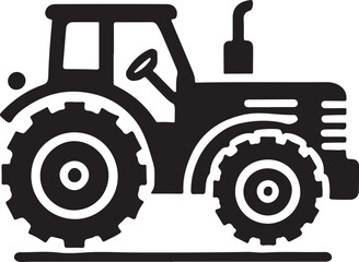 Simple Tractor Silhouette Icon Vector Art