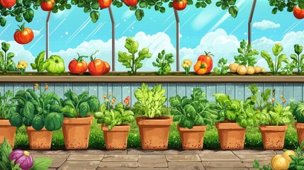 Vibrant Greenhouse Garden: A Summer Harvest