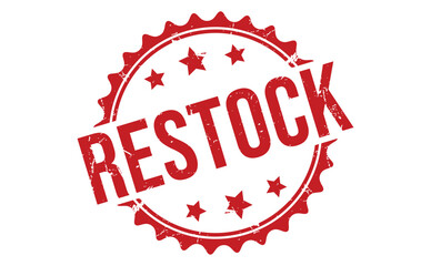 RESTOCK rubber stamp on white background. RESTOCK Stamp.