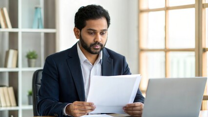 Indian HR Professional Reviewing Resumes
