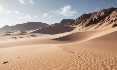 Sandy dunes stretching towards a rocky outcrop, Texas landscape, rocky outcrop