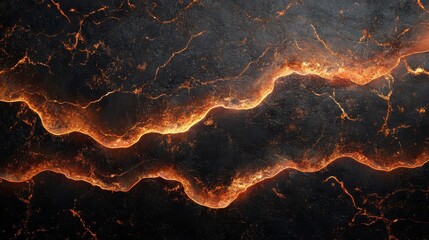 Fiery Lava Flow Texture  Dark Volcanic Rock Background