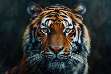 Fototapeta premium Majestic bengal tiger with intense gaze in vibrant natural habitat