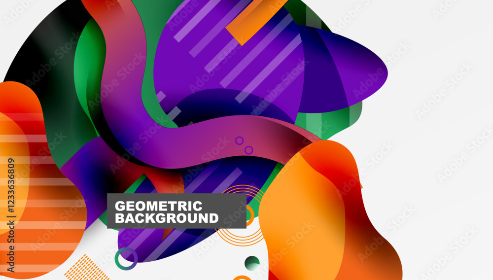 Poster Abstract liquid shapes and lines background