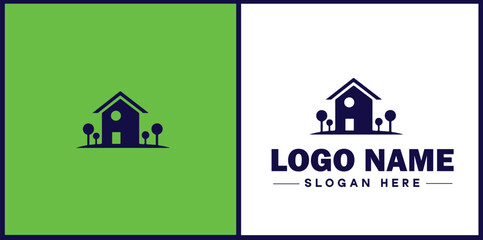 Manufacturing Company icon Industrial company Manufacturing firm Production company flat logo sign symbol editable vector