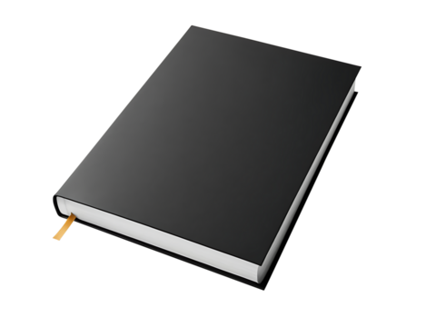 Blank Book Cover Mock-Up, Open book with blank pages, magazine, book or catalog, Blank notebook transparent background