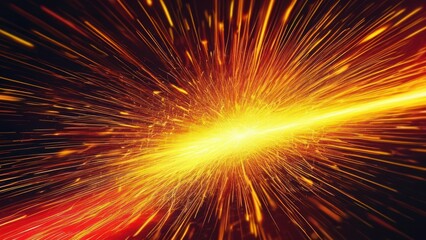 Obraz premium Vivid abstract depiction of energy burst with dynamic lines illustrating motion and intensity, suitable for technology and science themes