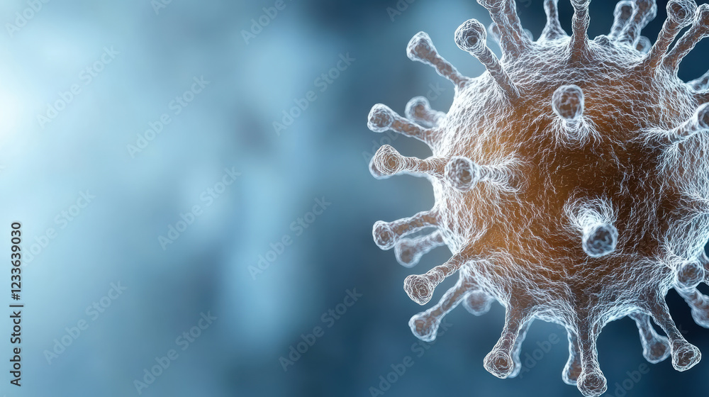 Aufkleber microscopic view of virus particle with intricate details and textures