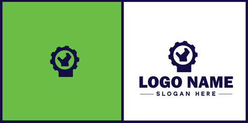 Manufacturing Company icon Industrial company Manufacturing firm Production company flat logo sign symbol editable vector