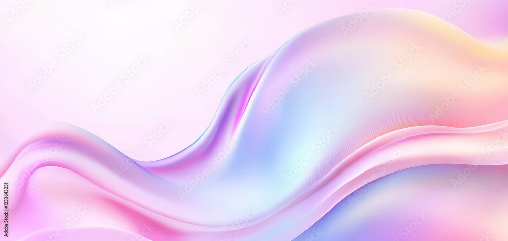 Poster smooth, flowing abstract background with pastel colors, featuring soft curves and gradients that evo