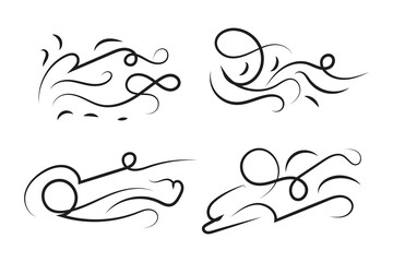 Vintage Filigree Swirls, calligraphy font style Decorative Elements, Text Ornaments curly thin line swings swashes, Flourishes Swirls, text divider, flourish Swirl ornament stroke, scroll design