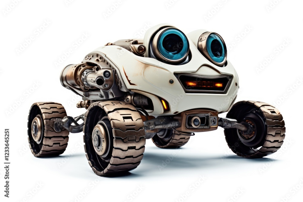 Wall mural Vehicle wheel robot car.