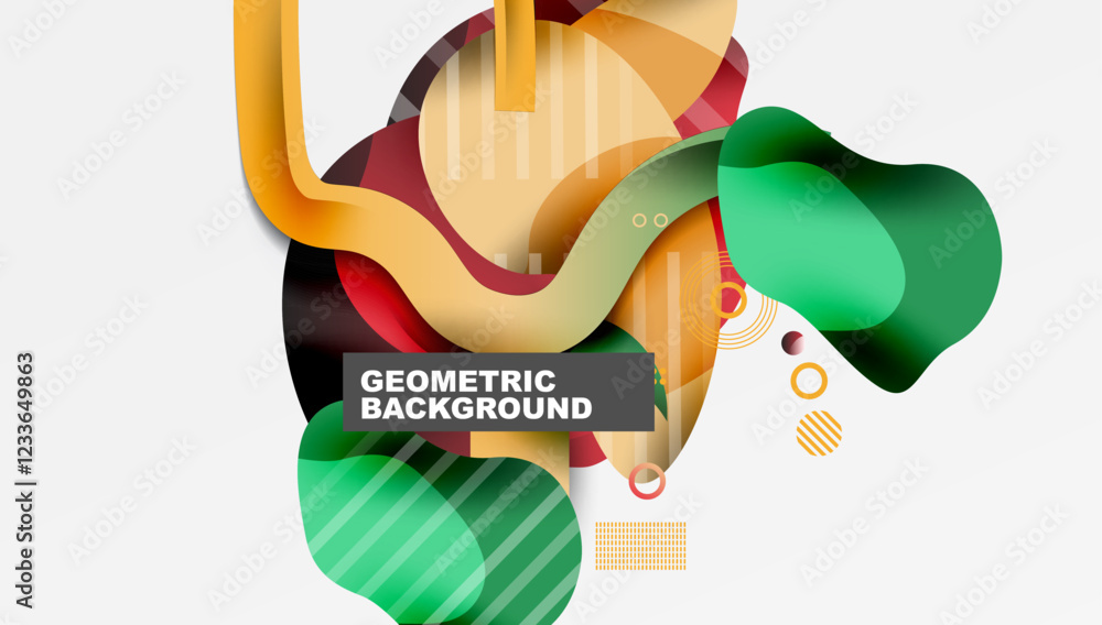 Poster abstract liquid shapes and lines background