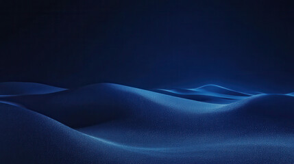 Obraz premium Nightfall in the Dunes: A stark and serene landscape, the gentle undulations of sand dunes disappear into the deep indigo night sky. A sense of tranquility washes over you.