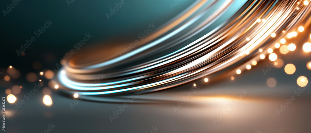 Poster dynamic swirl of glowing light trails creates mesmerizing effect, showcasing vibrant colors and soft