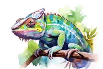Fototapeta premium Chameleon reptile animal iguana.